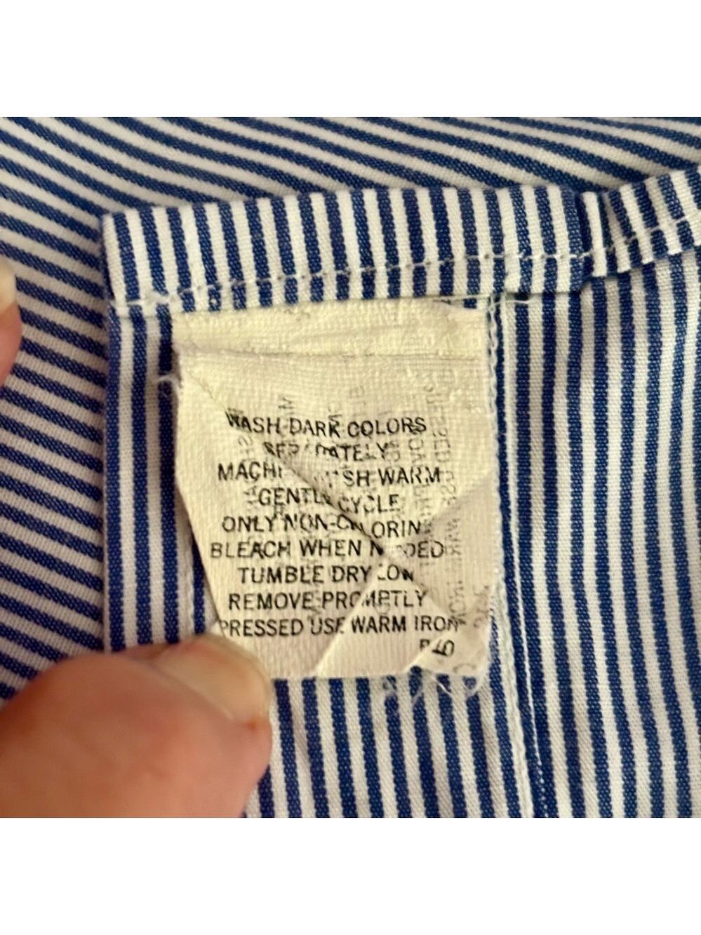 Vintage Burberrys of London Blue & White Striped Dress Shirt | Size 16.5/34 - Picture 6 of 6